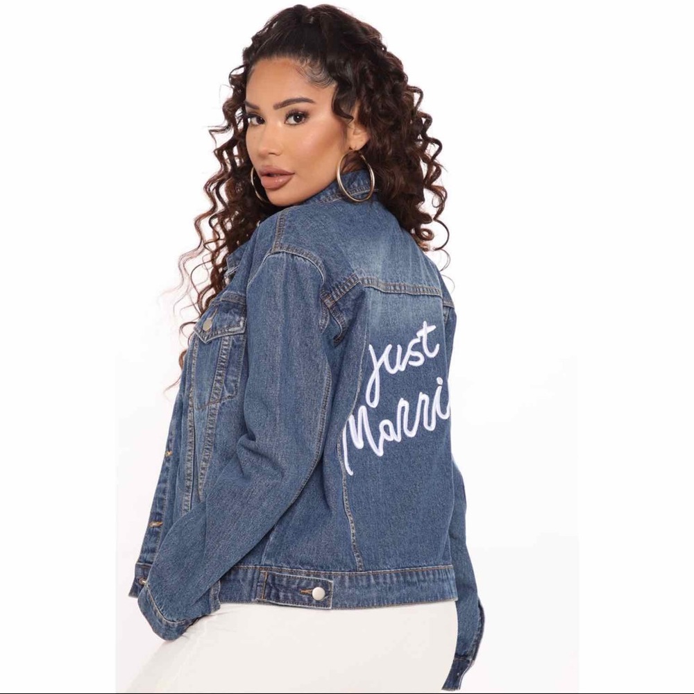 Denim Jean Jacket Just Married Bachelorette Bride